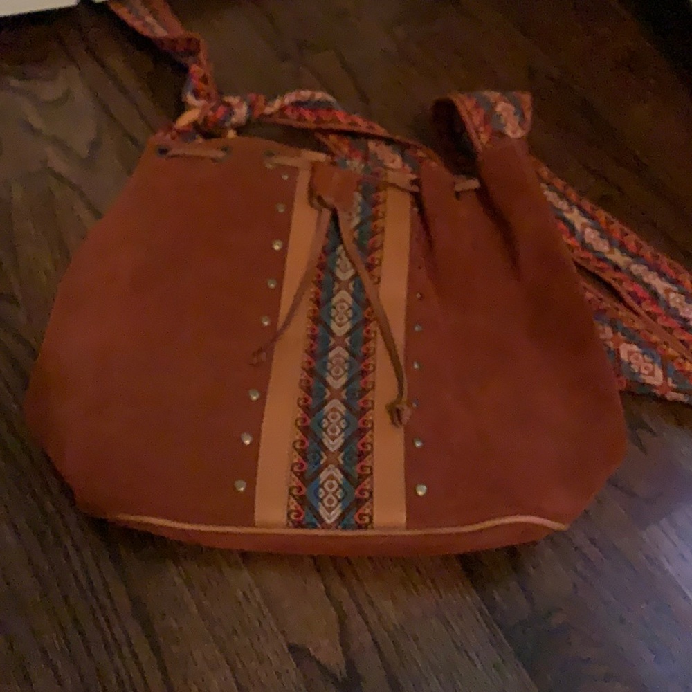 Suede boho bag